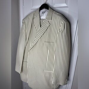 Brown and white pinstripe